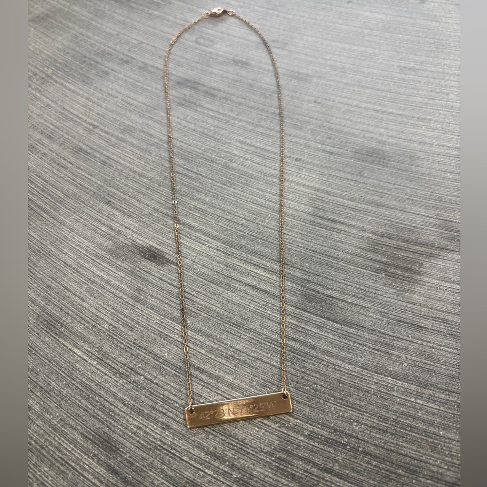 Rose Gold Bar Necklace